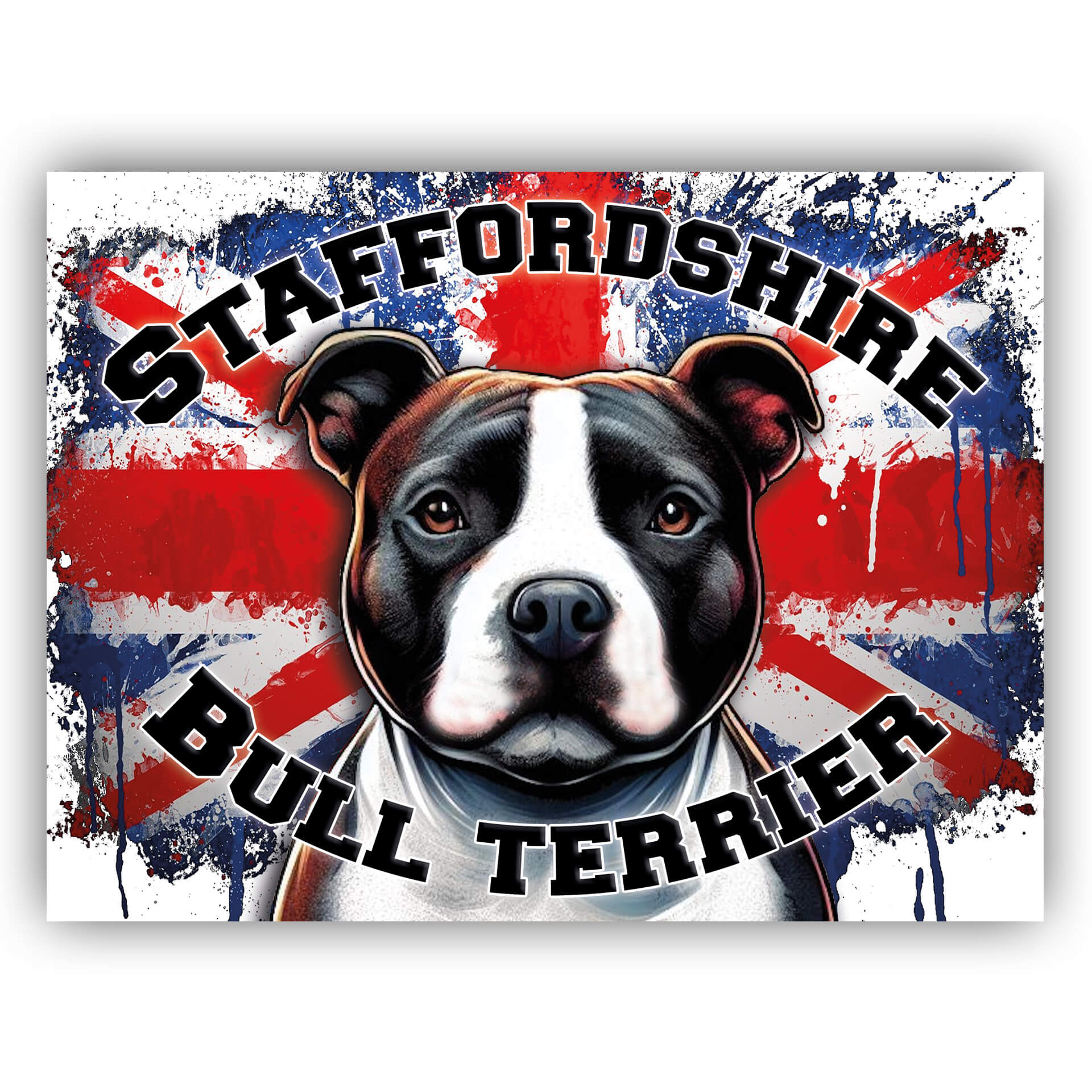 Staffordshire Bullterrier Schild Flag