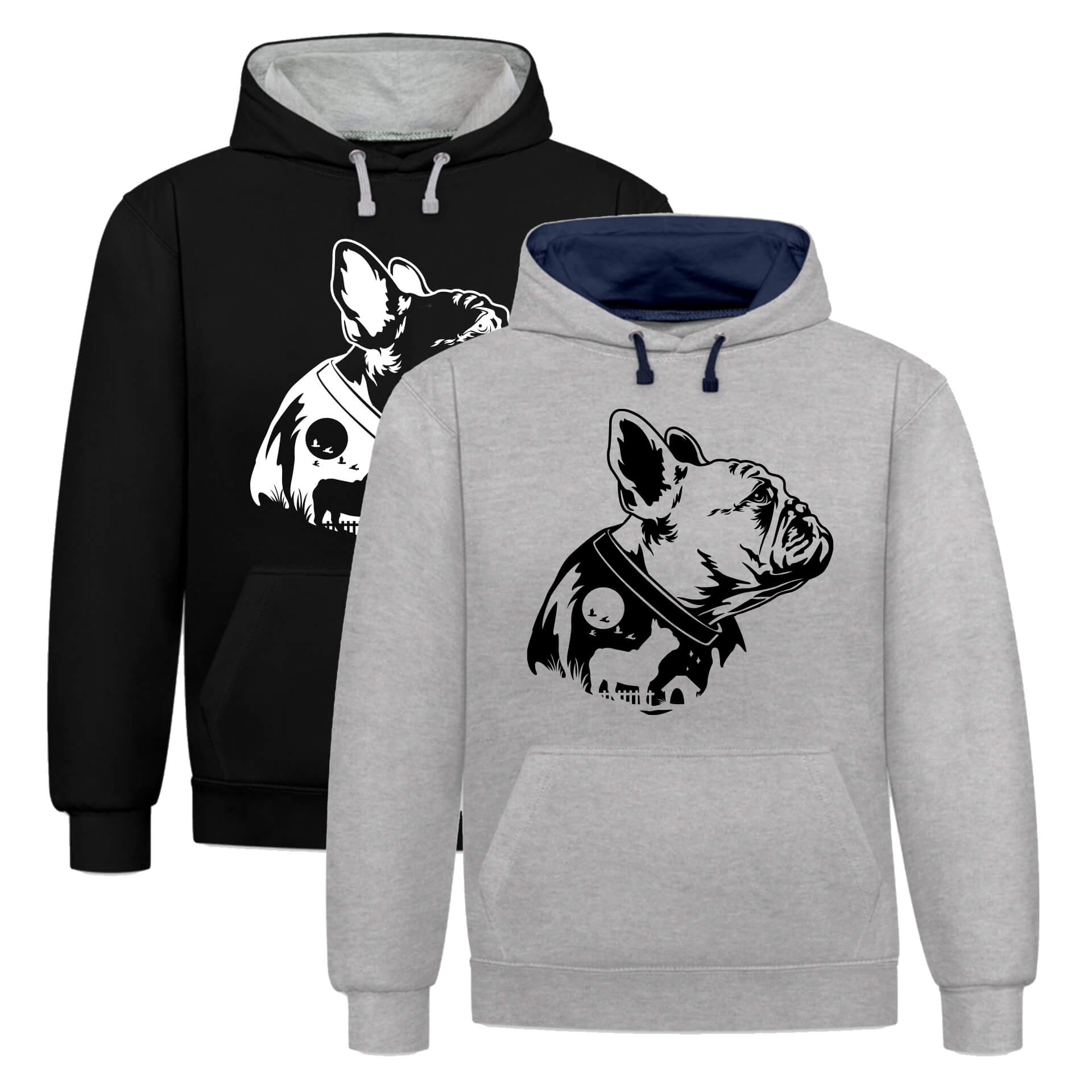 French Bulldog Hoodie Collage