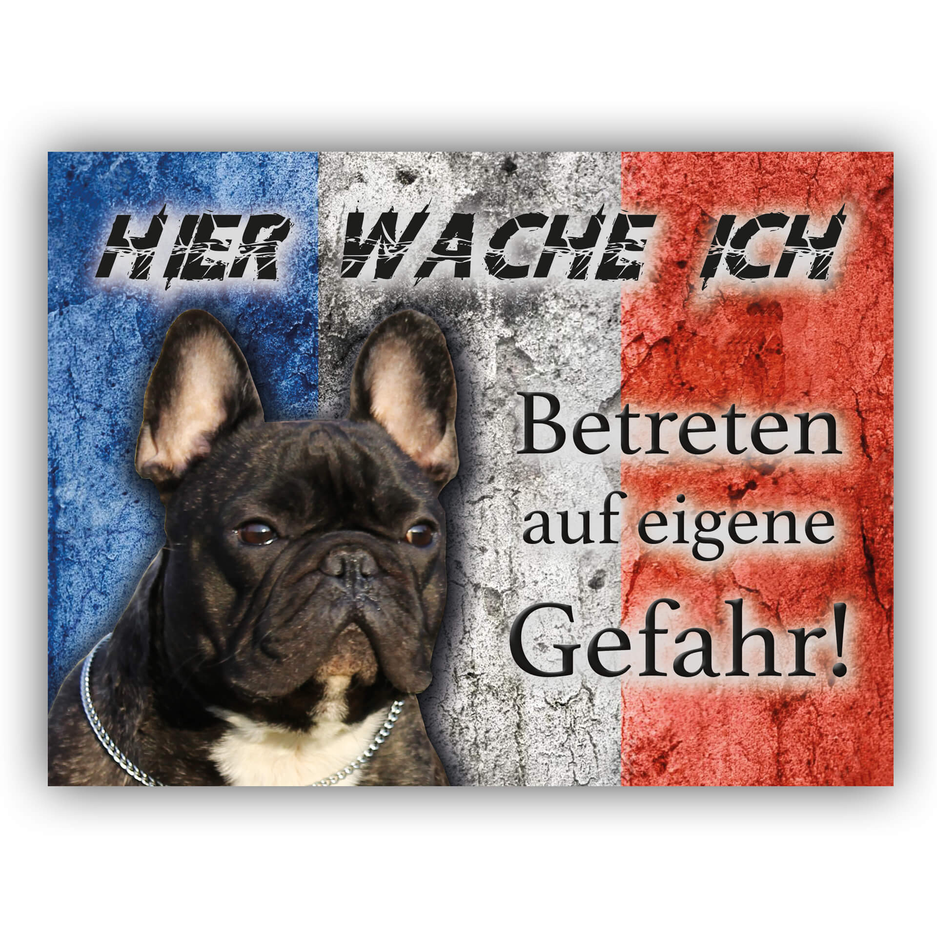 French Bulldog Schild Flag