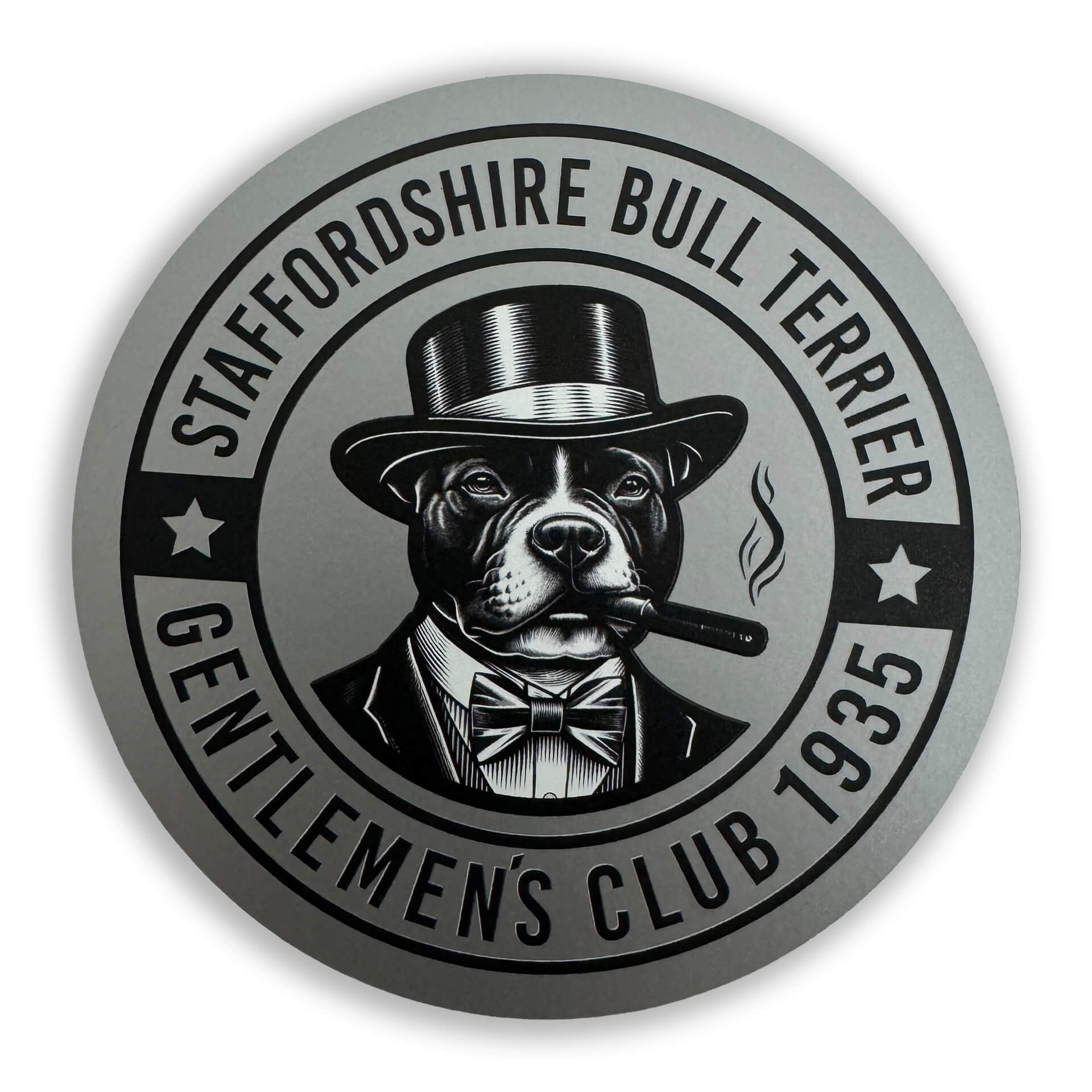 Staffordshire Bullterrier Aufkleber Gentlemens Club